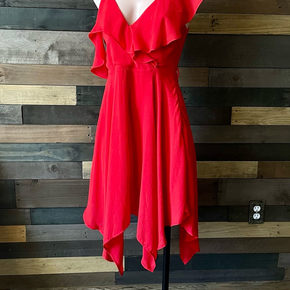 NWT Beautiful women red asymmetric dress size S